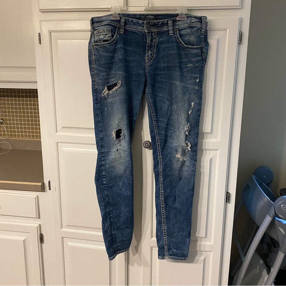 Silver Boyfriend Super Stretch Jeans W33/L29